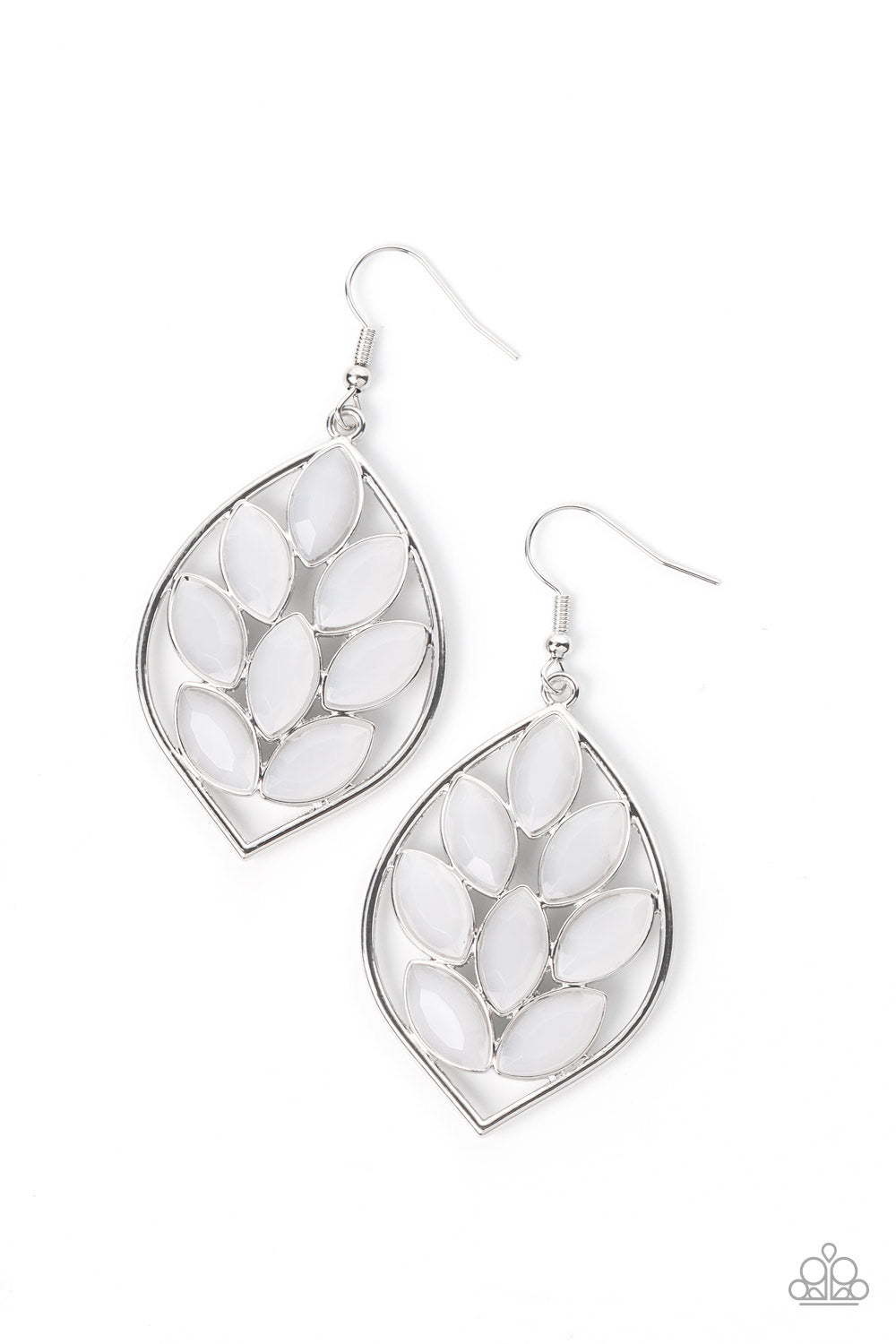 Paparazzi Glacial Glades - White Earrings -Paparazzi Jewelry Images 