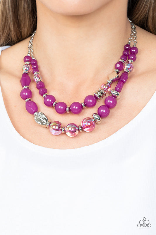 Paparazzi Mere Magic - Purple Necklace -Paparazzi Jewelry Images 