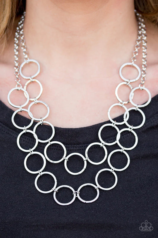 Paparazzi Bling The Alarm - Silver Necklace