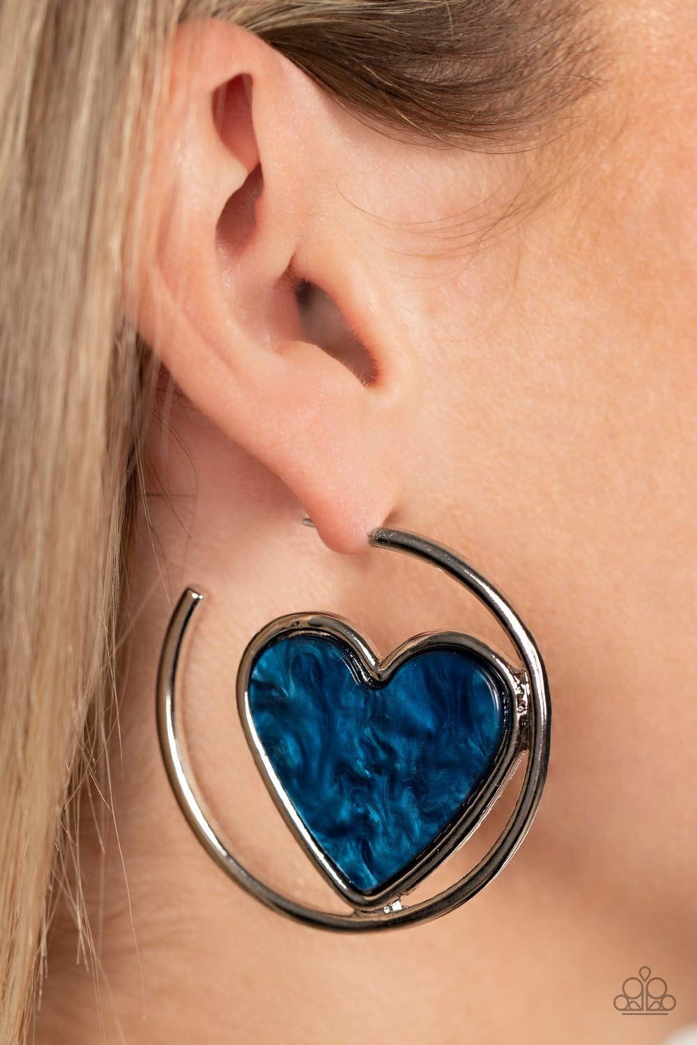 Paparazzi Smitten with You - Blue Earrings -Paparazzi Jewelry Images