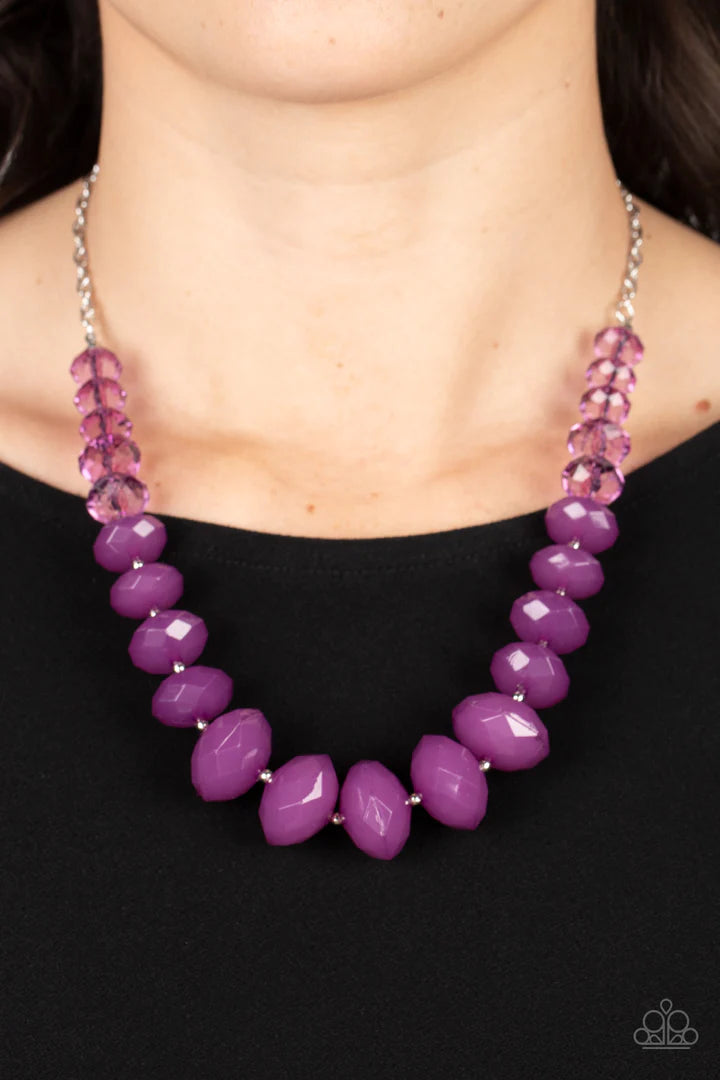 Paparazzi Happy-Glow-Lucky Purple Necklace Paparazzi Jewelry Images