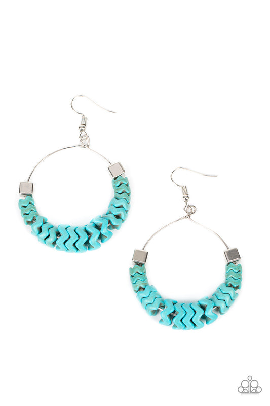 A Finishing Touch Capriciously Crimped - Blue Earrings