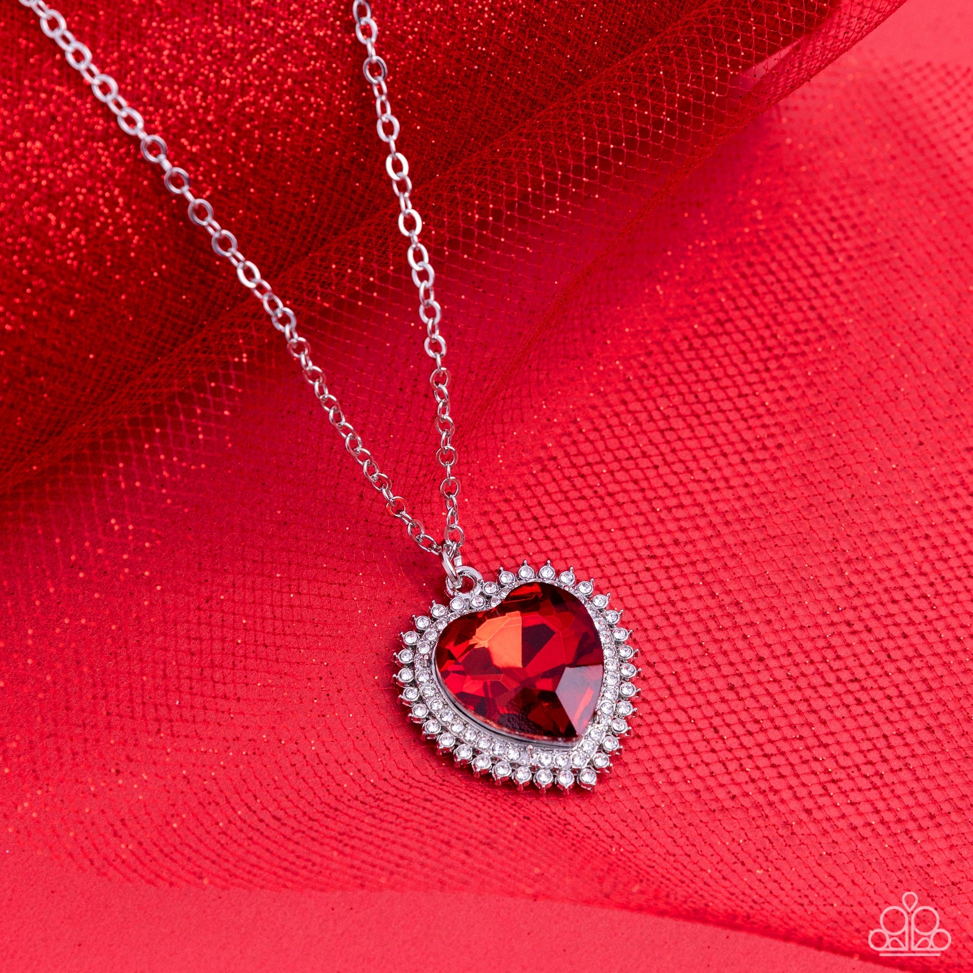 Paparazzi Sweethearts Stroll - Red Heart Necklace -Paparazzi Jewelry Images 