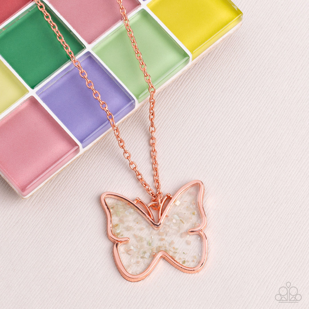 Paparazzi Gives Me Butterflies - Copper Necklace
