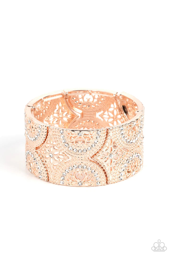Paparazzi Wheeling and Dealing - Rose Gold Bracelet - A Finishing Touch Jewelry
