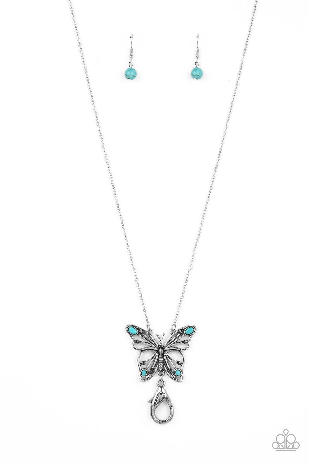 Paparazzi Badlands Butterfly - Blue Necklace - A Finishing Touch Jewelry