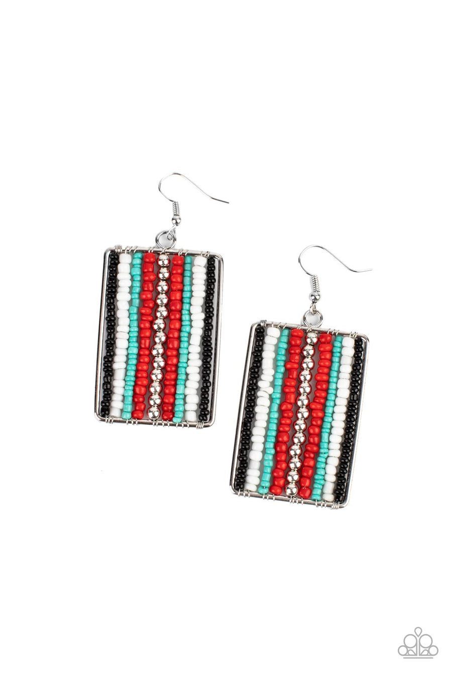 Paparazzi Beadwork Wonder - Red Earring - A Finishing Touch Jewelry