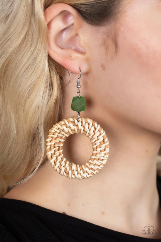 A Finishing Touch Wildly Wicker - Green Earrings