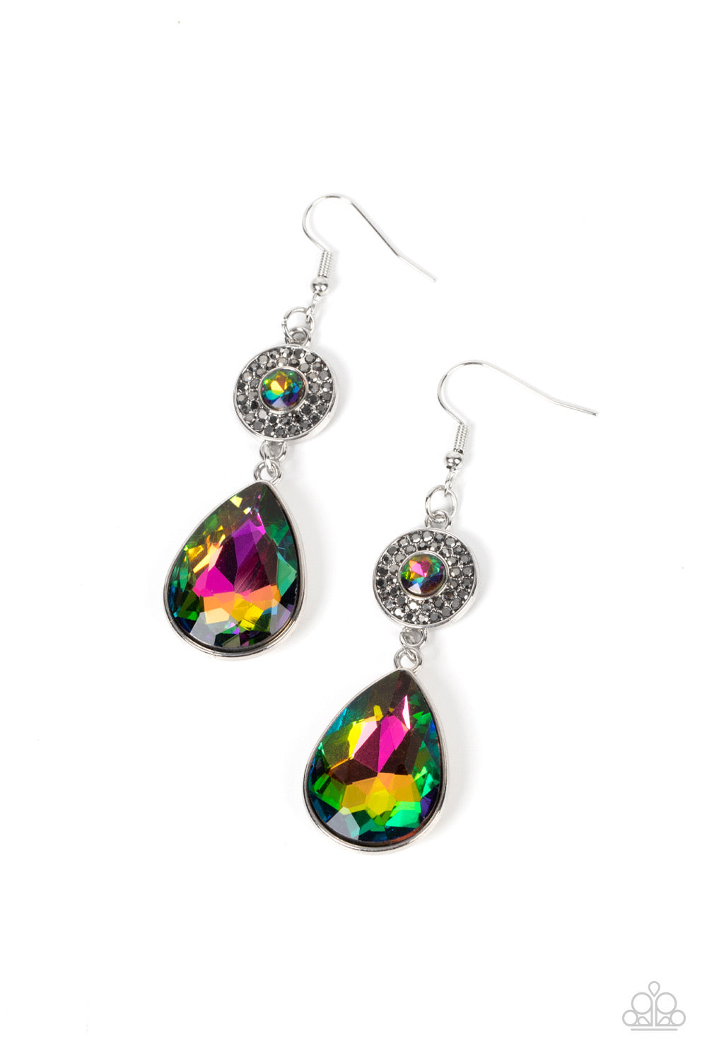 Silver Dangle Earrings - Paparazzi Collecting My Royalties Paparazzi jewelry image