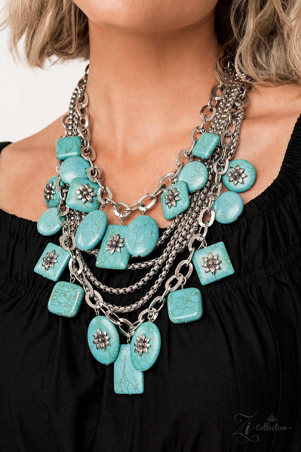 Paparazzi 2022 Zi Collection Bountiful Blue Necklace A Finishing Touch Jewelry