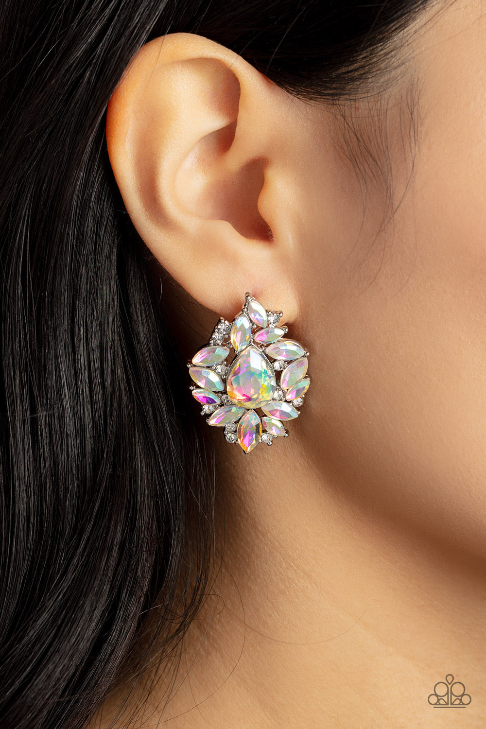 Paparazzi We All Scream for Ice QUEEN - Multi Iridescent Earrings