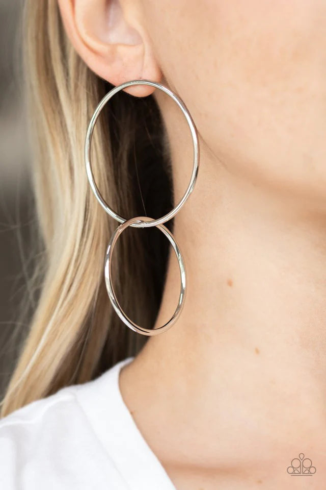 Paparazzi City Simplicity - Silver Hoop Earrings - A Finishing Touch Jewelry