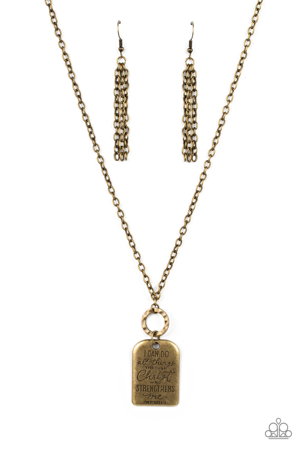 Paparazzi Persevering Philippians - Brass Necklace -Paparazzi Jewelry Images 