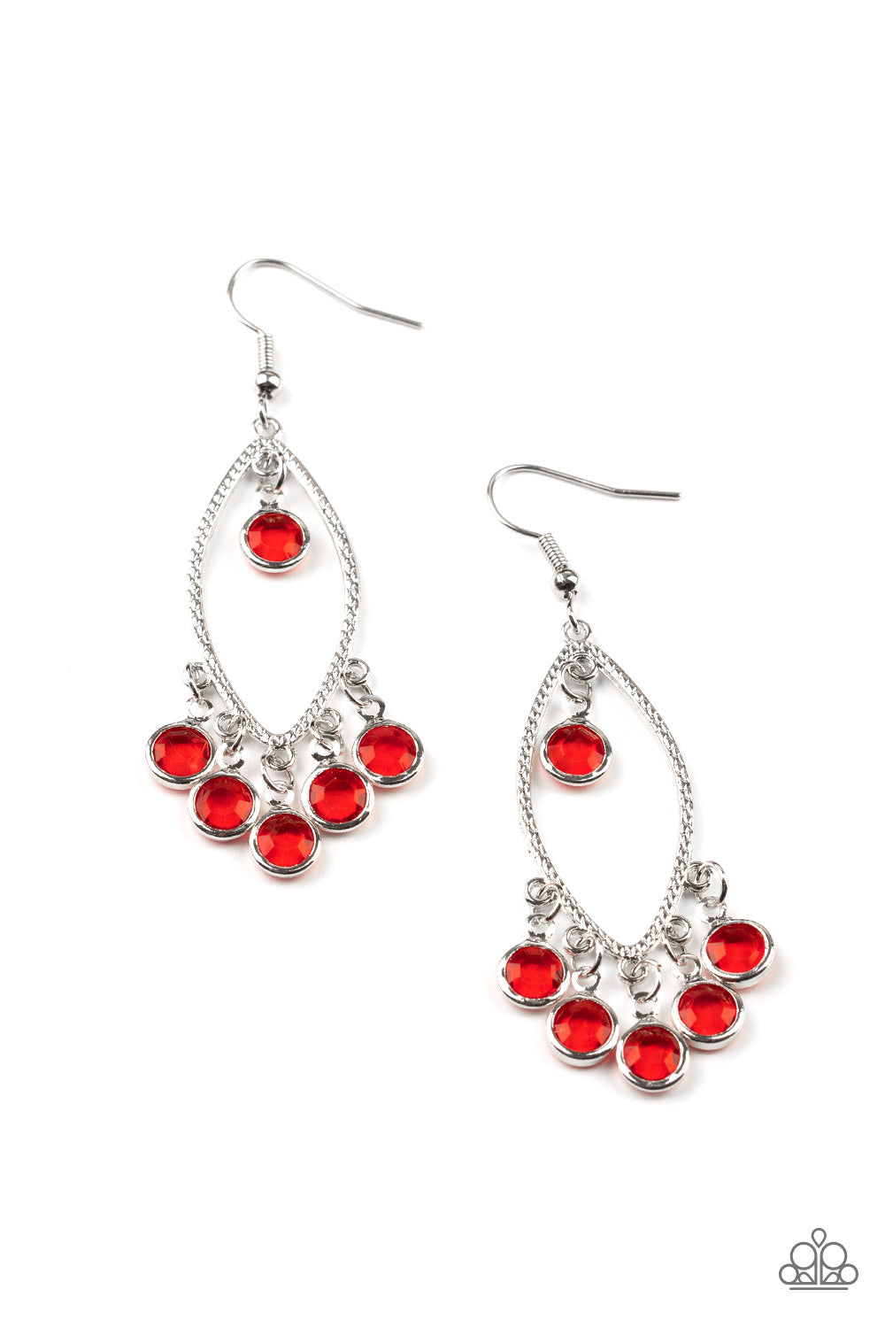 Paparazzi Glassy Grotto - Red Earrings