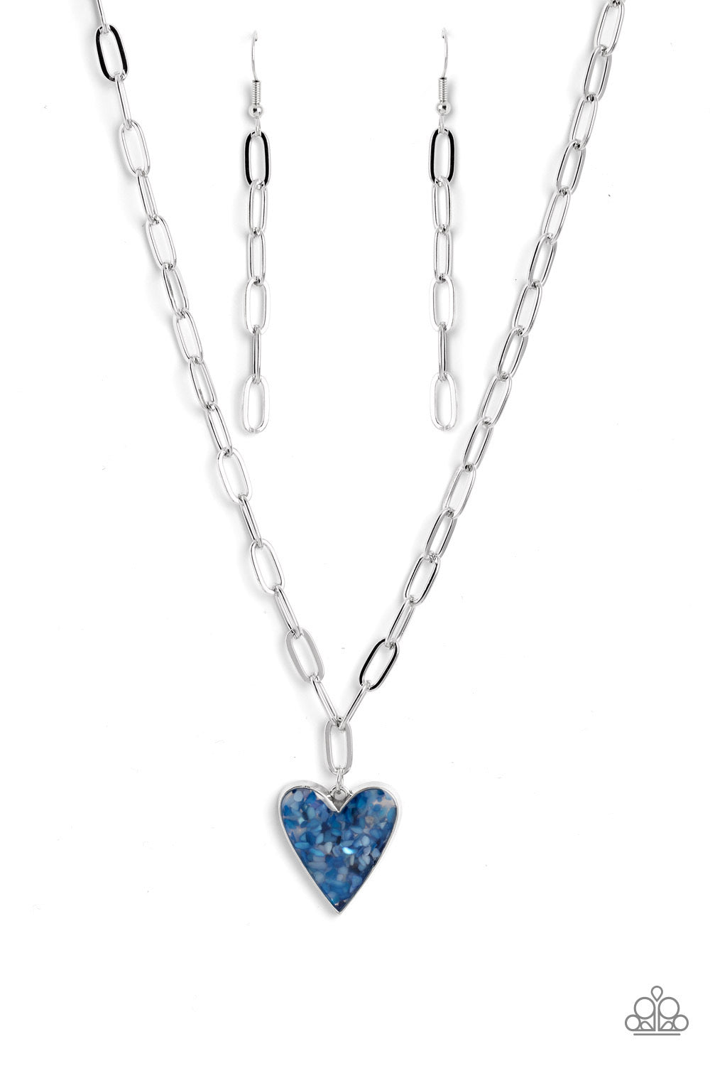 Paparazzi Kiss and SHELL - Blue Heart Necklace 