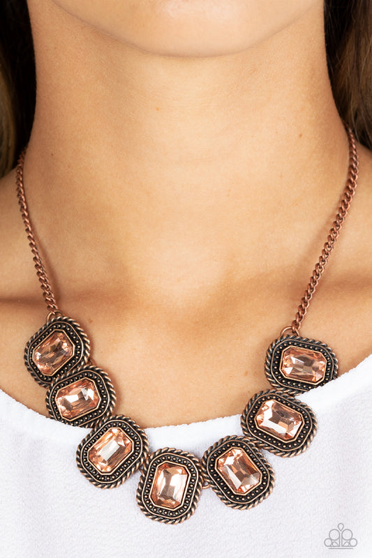 Paparazzi Iced Iron - Copper Necklace -Paparazzi Jewelry Images