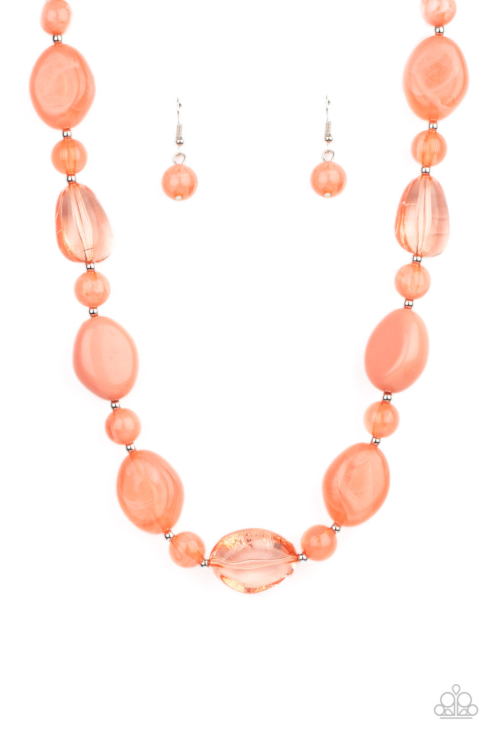Paparazzi 2pc Set: Staycation Stunner - Orange Necklace & I Need a STAYCATION - Orange Bracelet