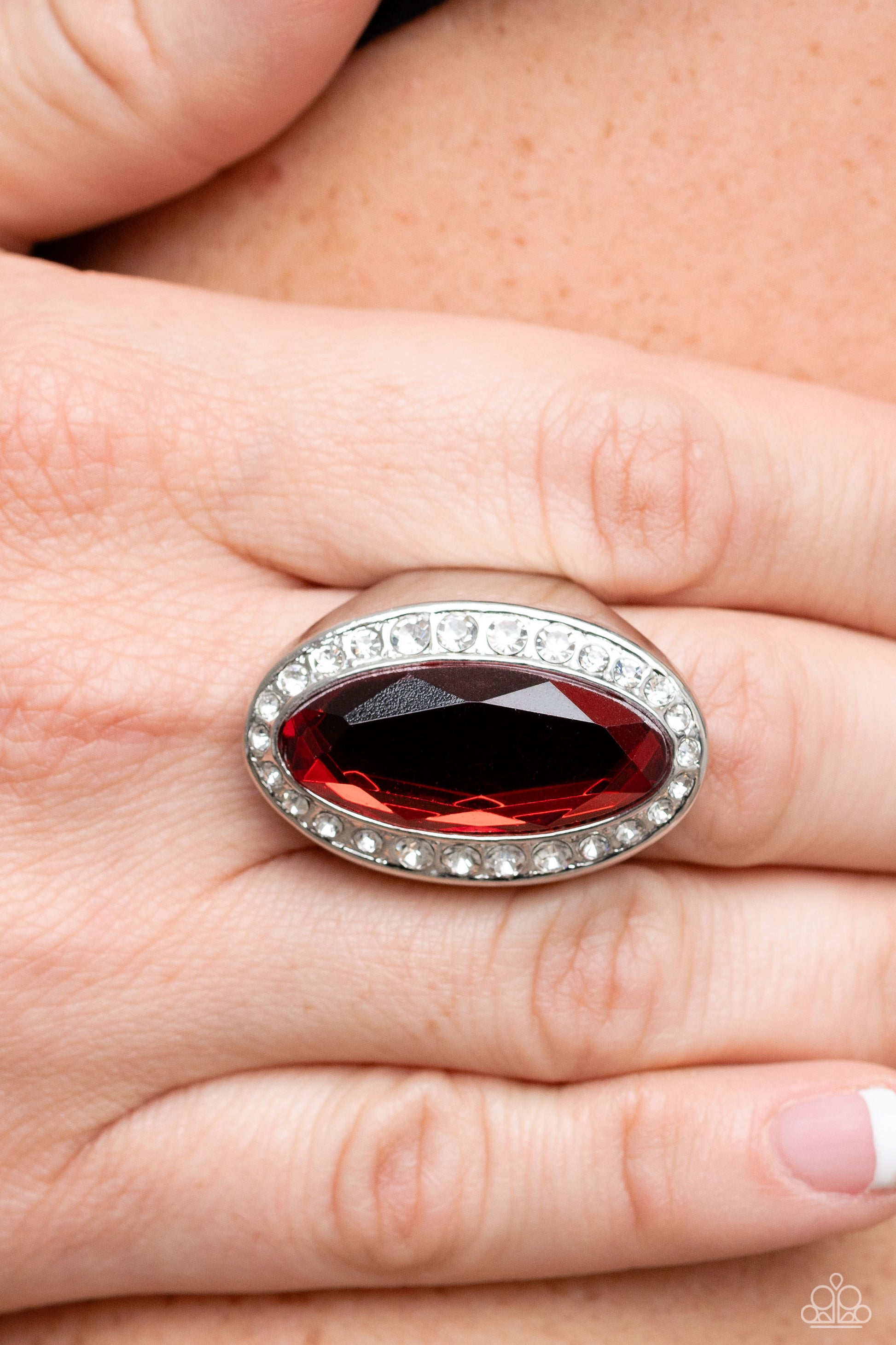 Paparazzi Believe in Bling - Red Ring- Paparazzi Jewelry 2023 Empower Me Pink Exclusive 