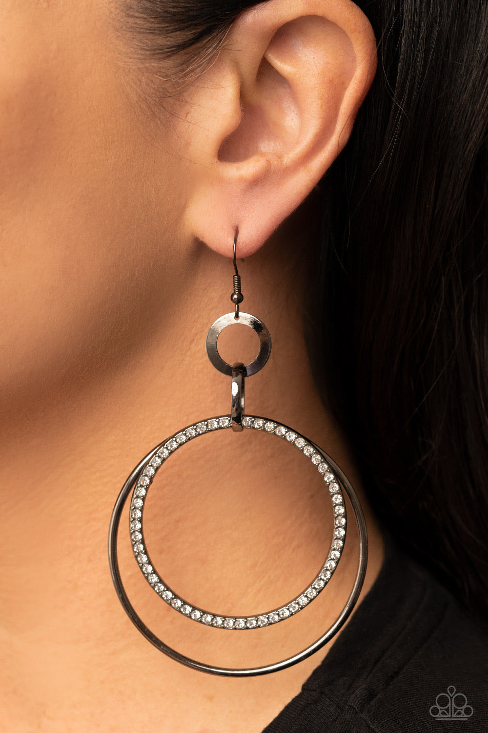 Paparazzi Haute Hysteria - Black Earrings - A Finishing Touch Jewelry