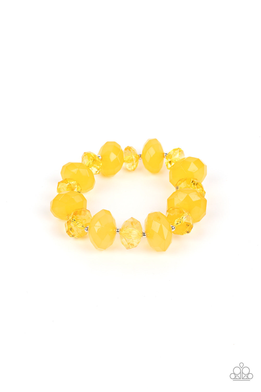 Paparazzi 2 Piece Set: Happy-GLOW-Lucky - Yellow Necklace & Keep GLOWING Forward - Yellow Bracelet