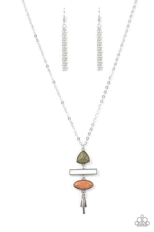 A Finishing Touch 2 Piece Set- Artisan Eden - Multi Necklace and Adventurously Artisan - Multi Earrings