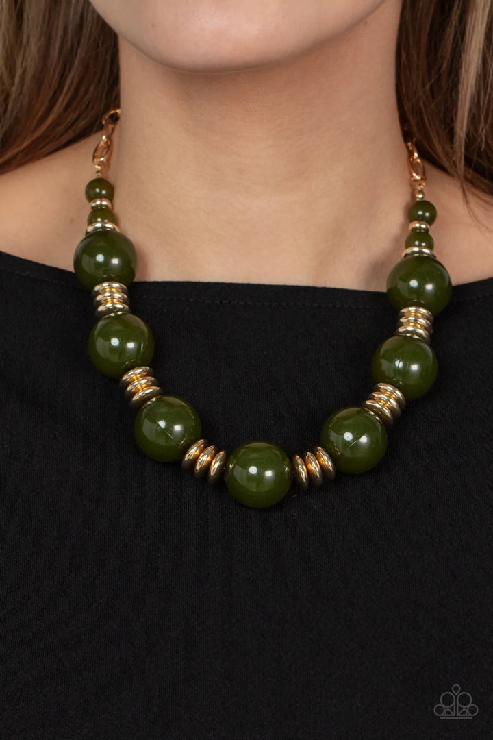 Paparazzi Race to the POP - Green Necklace