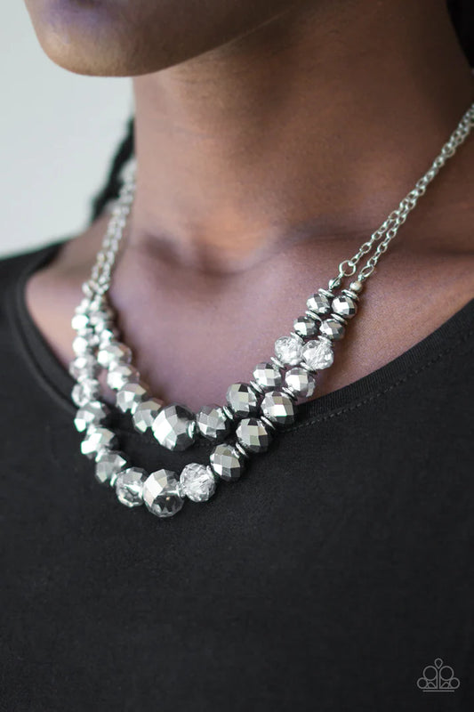 Paparazzi Strikingly Spellbinding- Silver Necklace