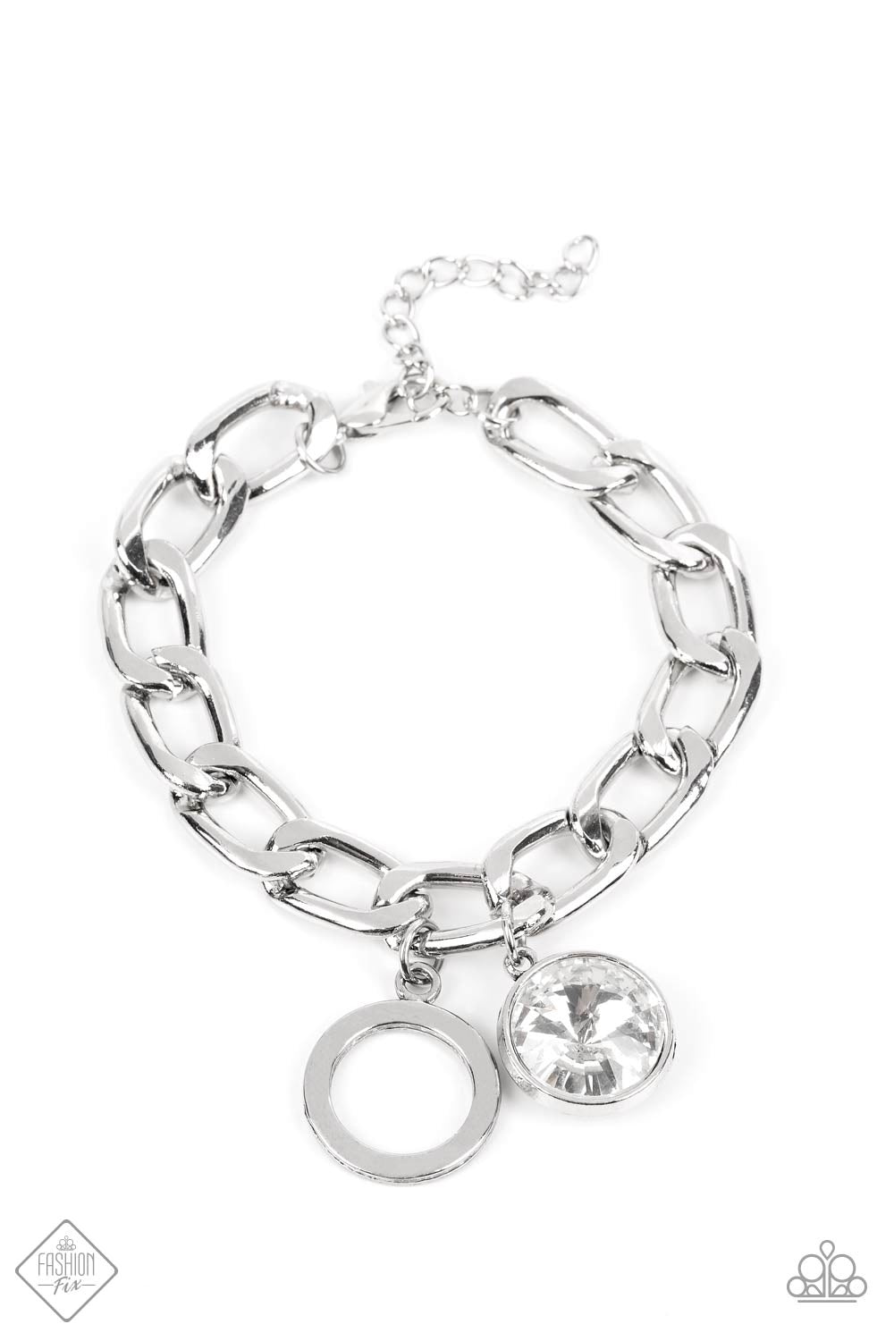Clasp Bracelet - Paparazzi Unyielding Roar - White Bracelet Paparazzi jewelry image