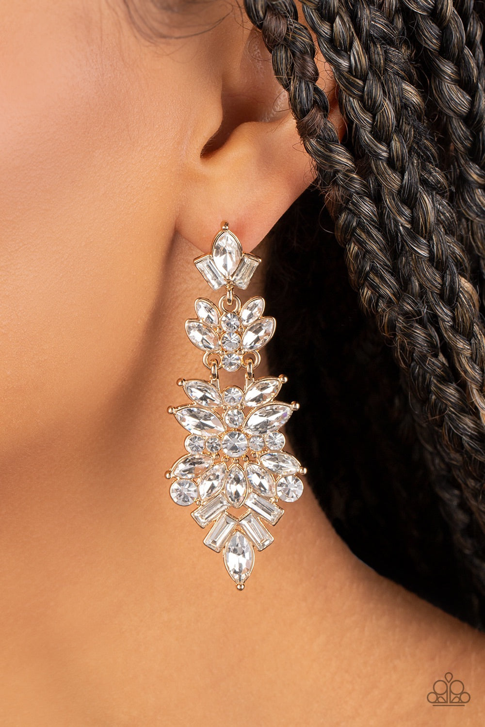 Paparazzi Frozen Fairytale - Gold Earring-Paparazzi Jewelry Images