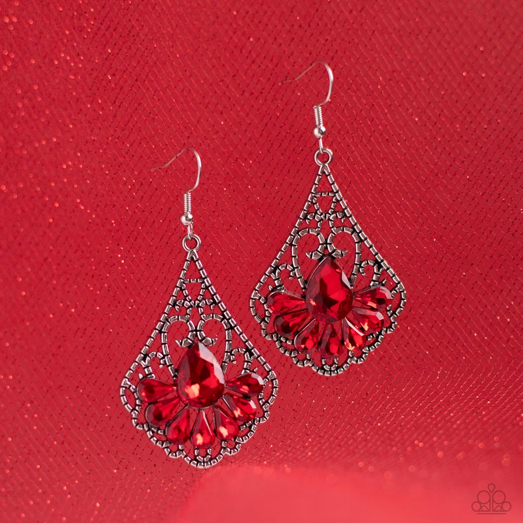 Paparazzi Exemplary Elegance - Red Earrings -Paparazzi Jewelry Images 