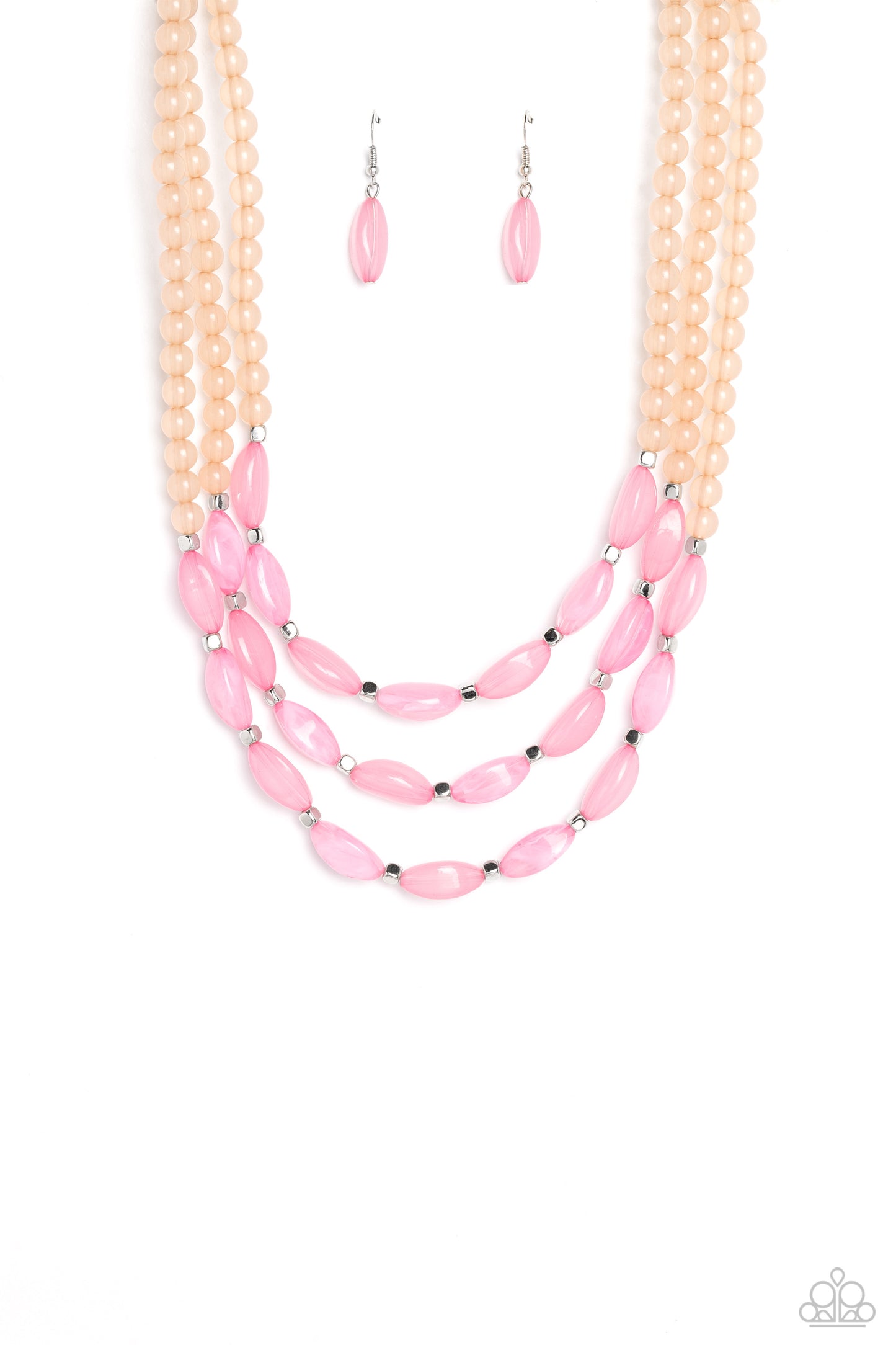 Paparazzi 2 piece set: I BEAD You Now - Pink Necklace & BEAD Drill - Pink Bracelet