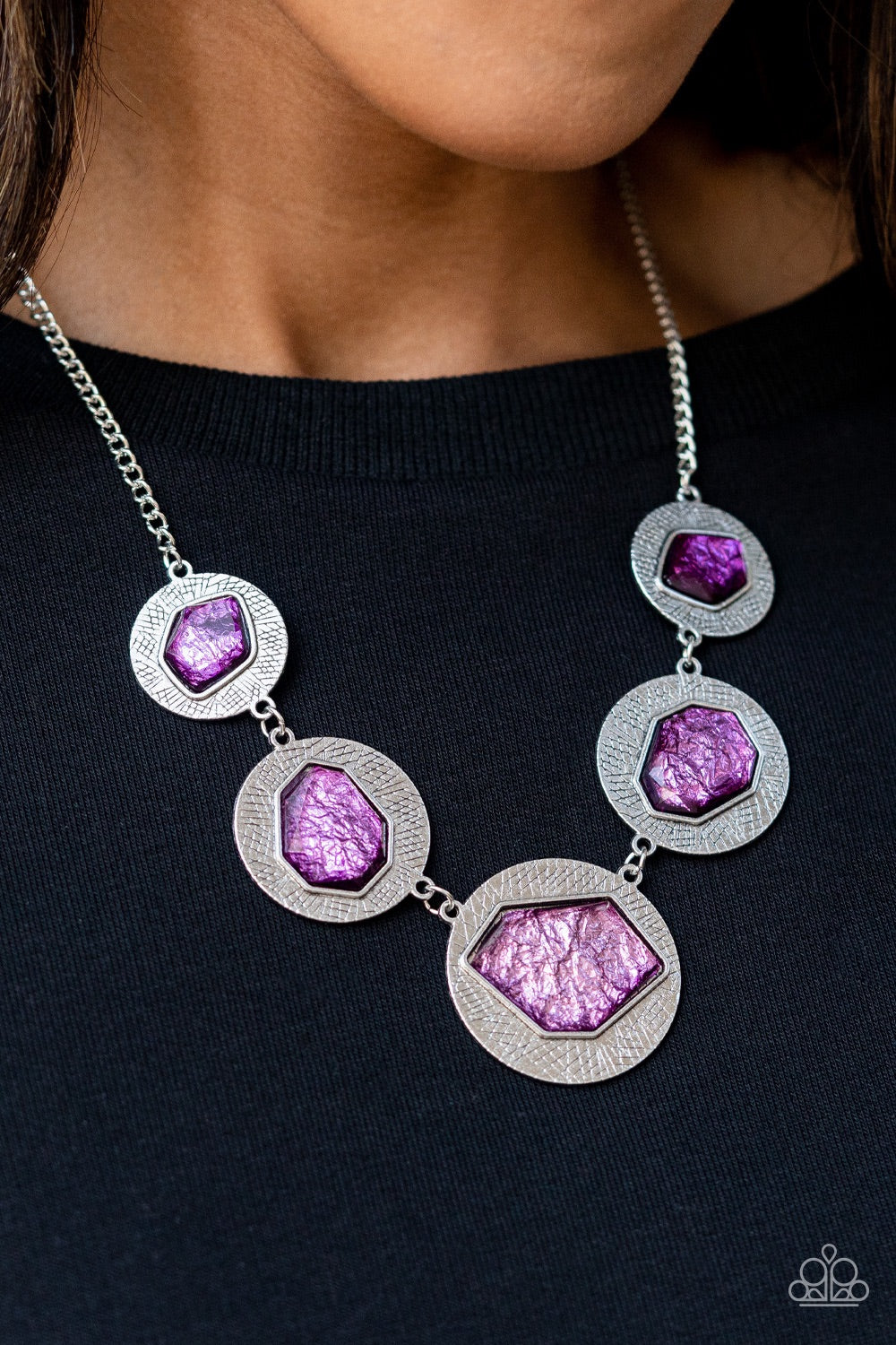 Paparazzi Raw Charisma - Purple Necklace - A Finishing Touch Jewelry