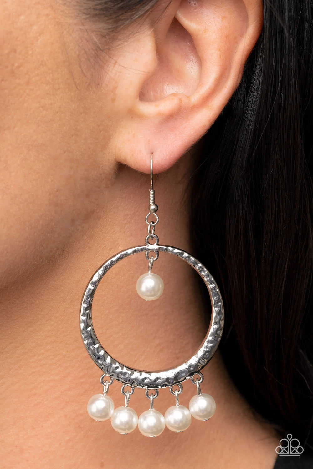 Paparazzi Luscious Luxury - White Earrings -Paparazzi Jewelry Images