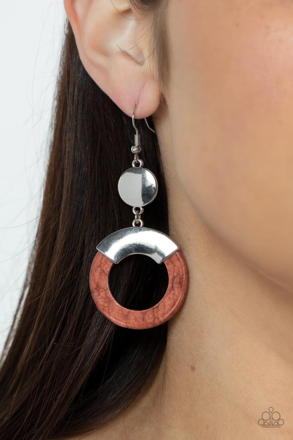 Paparazzi ​ENTRADA at Your Own Risk - Brown Earrings -Paparazzi Jewelry Images 
