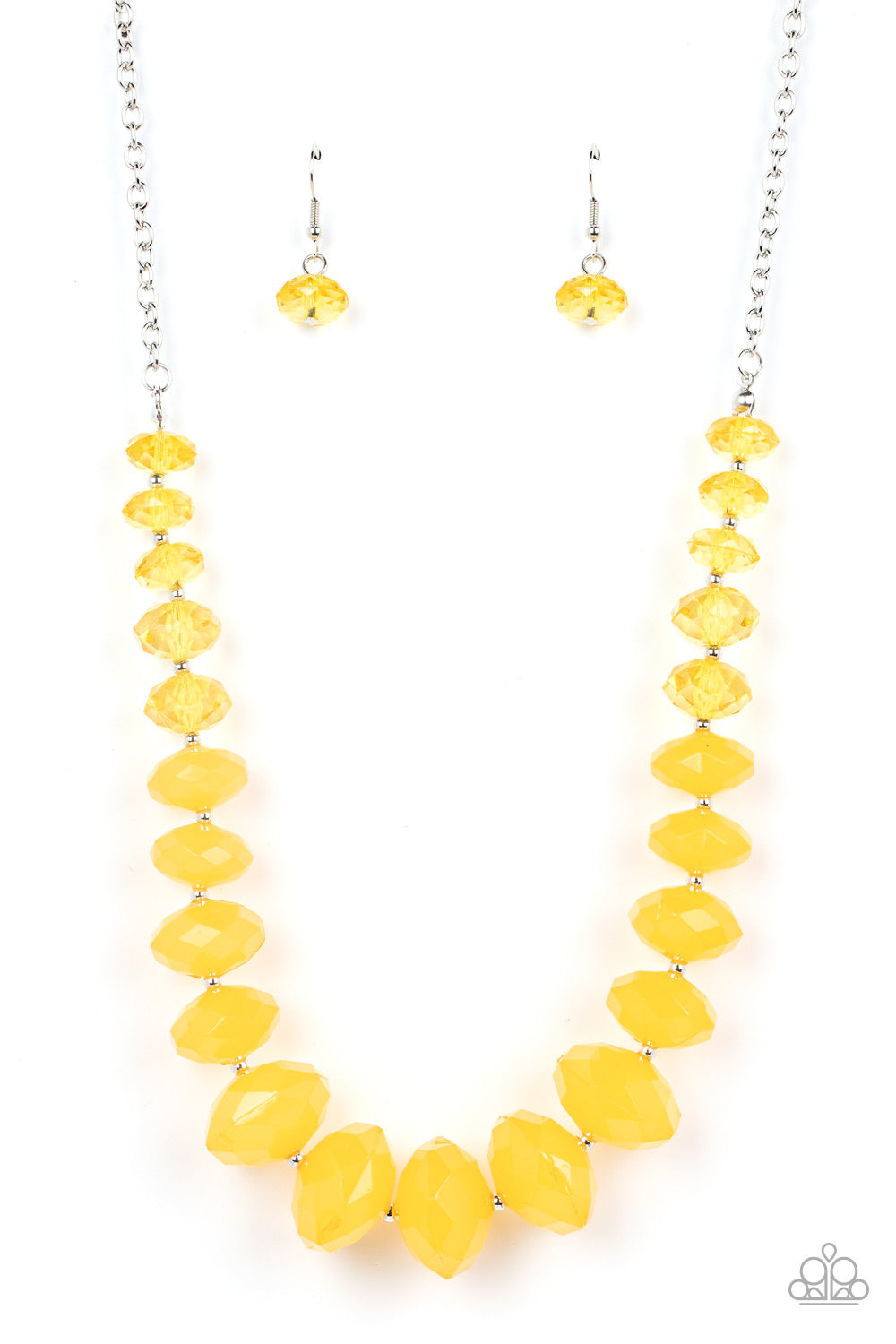 Paparazzi 2 Piece Set: Happy-GLOW-Lucky - Yellow Necklace & Keep GLOWING Forward - Yellow Bracelet