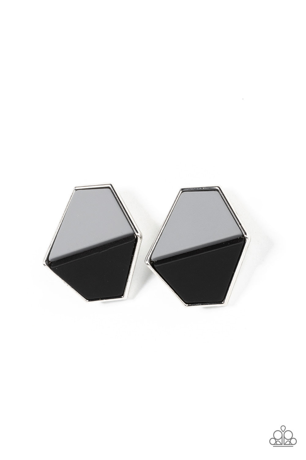 Paparazzi Generically Geometric - Black Earrings