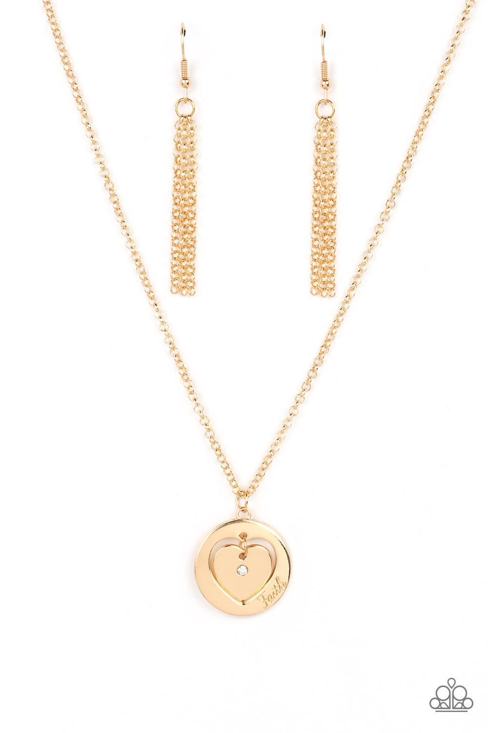 Paparazzi Heart Full of Faith - Gold Necklace -Paparazzi Jewelry Images 
