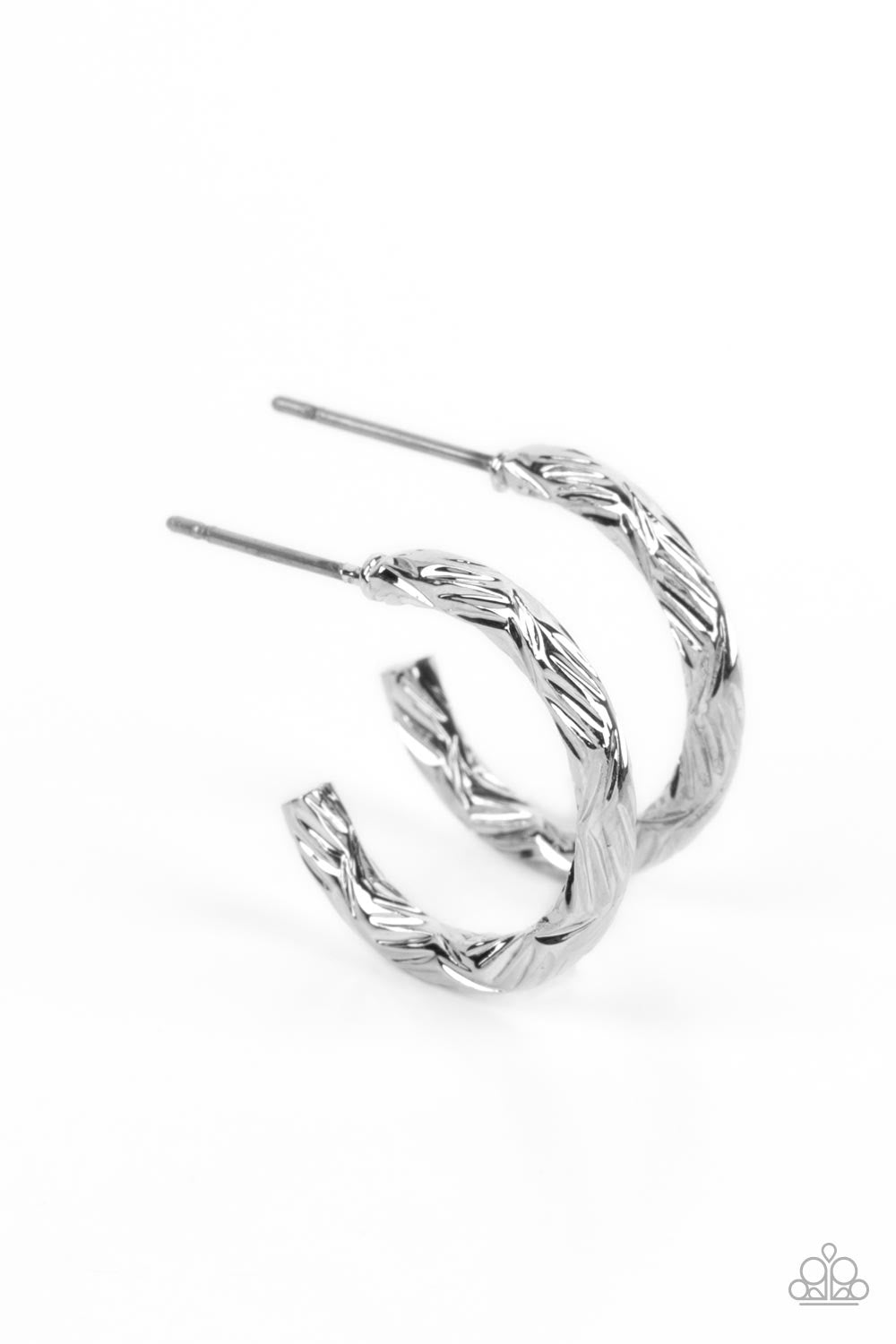 Paparazzi Triumphantly Textured - Silver Earrings