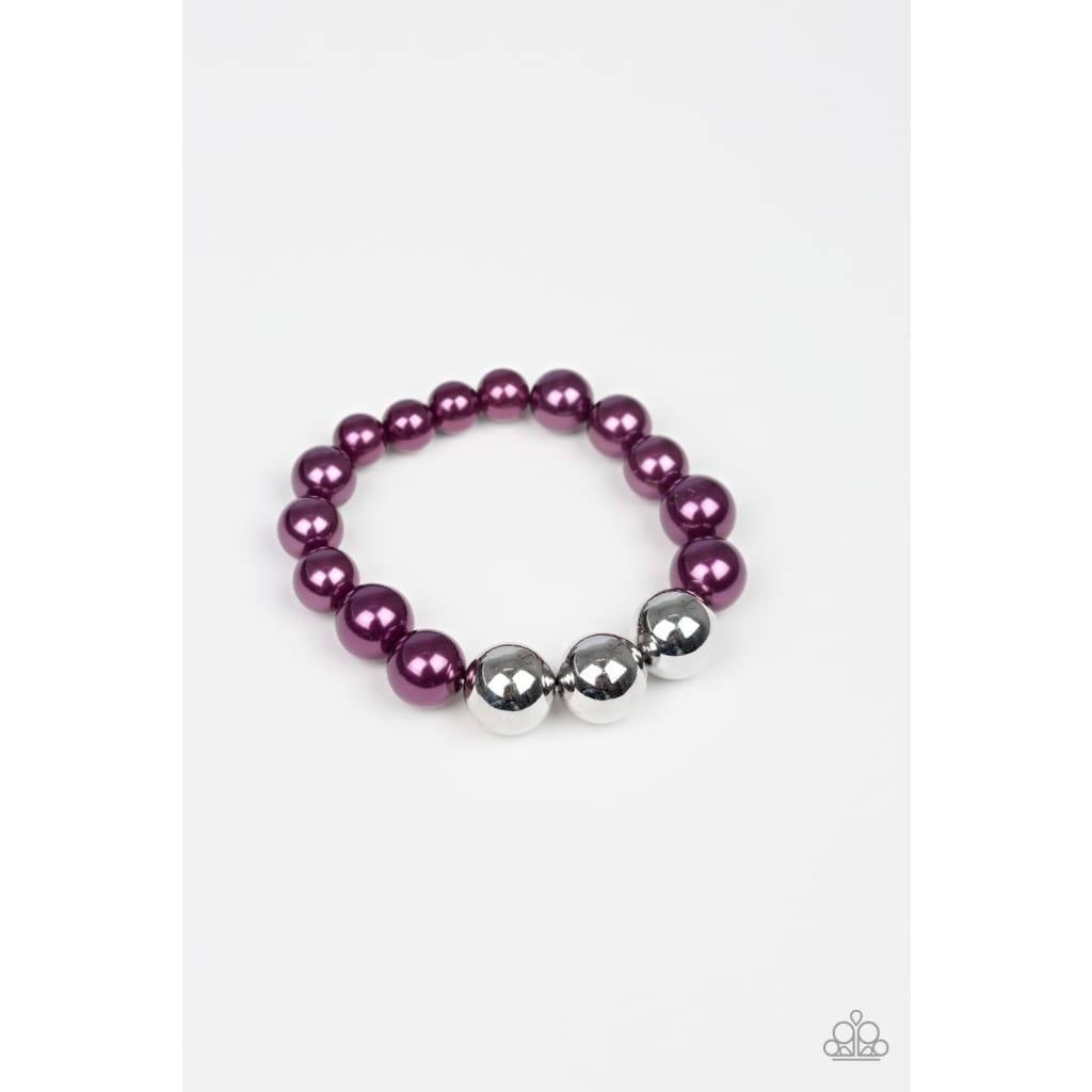 Paparazzi All Dressed UPTOWN - Purple Pearl Bracelet - A Finishing Touch 