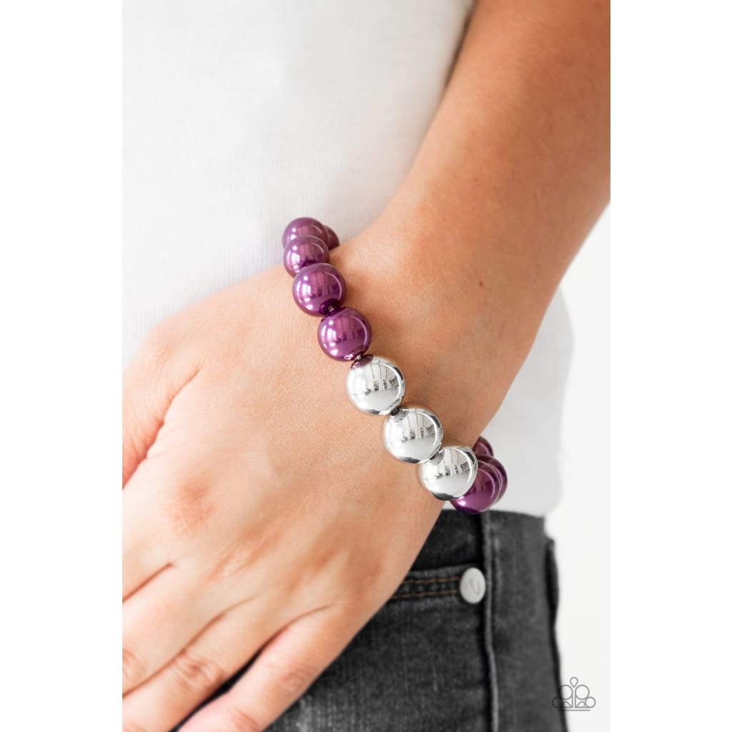 Paparazzi All Dressed UPTOWN - Purple Pearl Bracelet - A Finishing Touch 