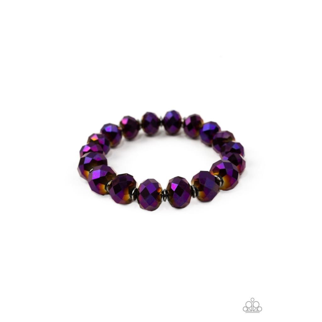Paparazzi Beautifully Bewitching - Purple Iridescent Bracelet - A Finishing Touch 