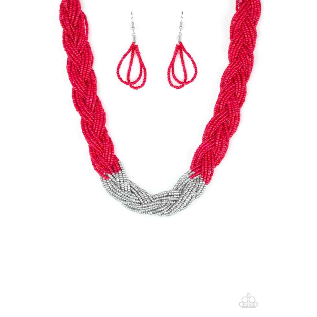 Paparazzi Brazilian Brilliance - Red Necklaces - A Finishing Touch 