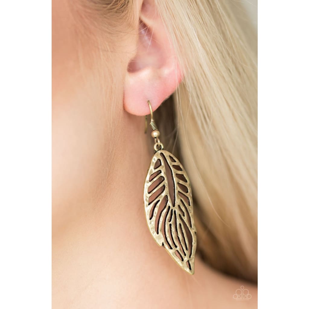 Paparazzi Come Home To Roost - Brass Earrings - A Finishing Touch 