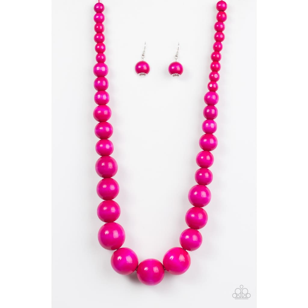 Paparazzi Effortlessly Everglades - Pink Necklace - A Finishing Touch 