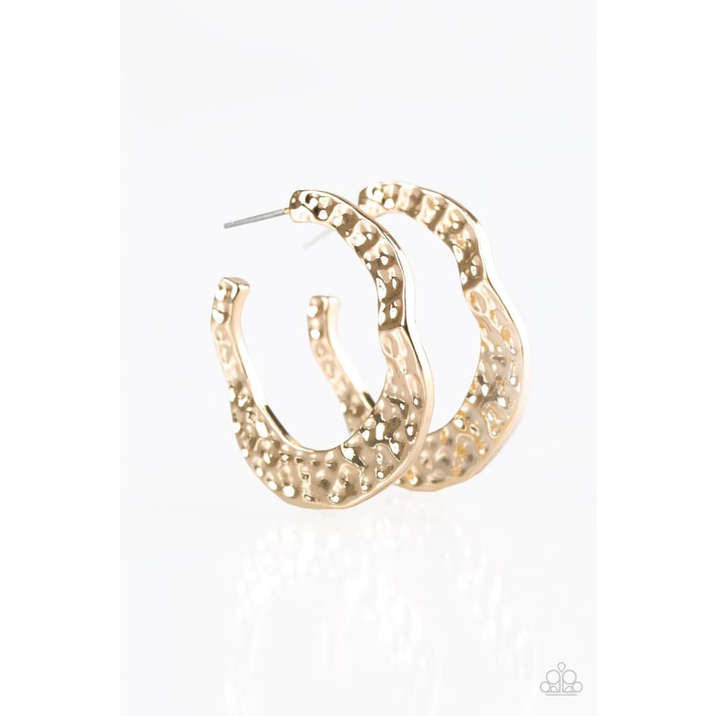 Paparazzi Gypsy Grandeur - Gold Earring - Paparazzi Accessories Jewelry