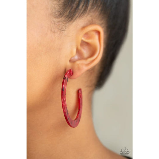 Paparazzi HAUTE Tamale - Red Acrylic Earrings - paparazzi jewelry images