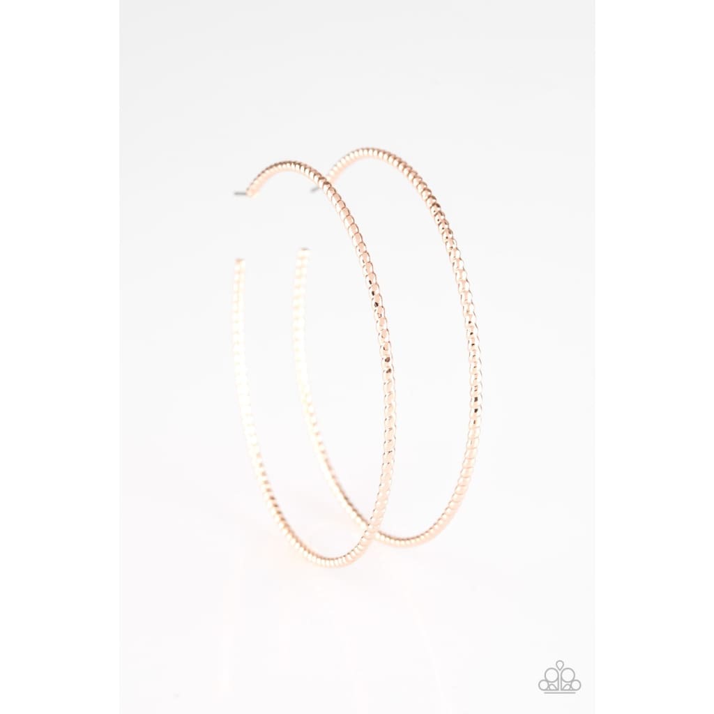 Paparazzi Hooked On Hoops - Rose Gold - A Finishing Touch 
