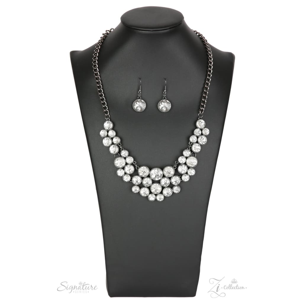Paparazzi The Angela 2018 Zi Collection White Necklace - A Finishing Touch 