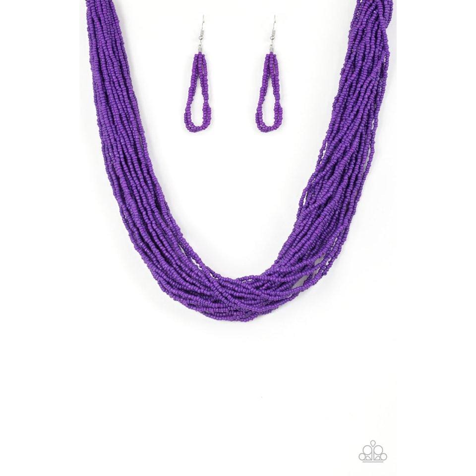Seed Bead Necklace - The Show Must CONGO On! - Purple Necklace Paparazzi jewelry image